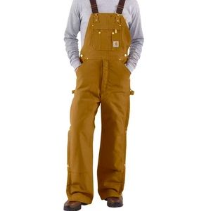 Brand new! Quilt-Lined zip to thigh Bib Overalls 44x32 Brown/Camel color.